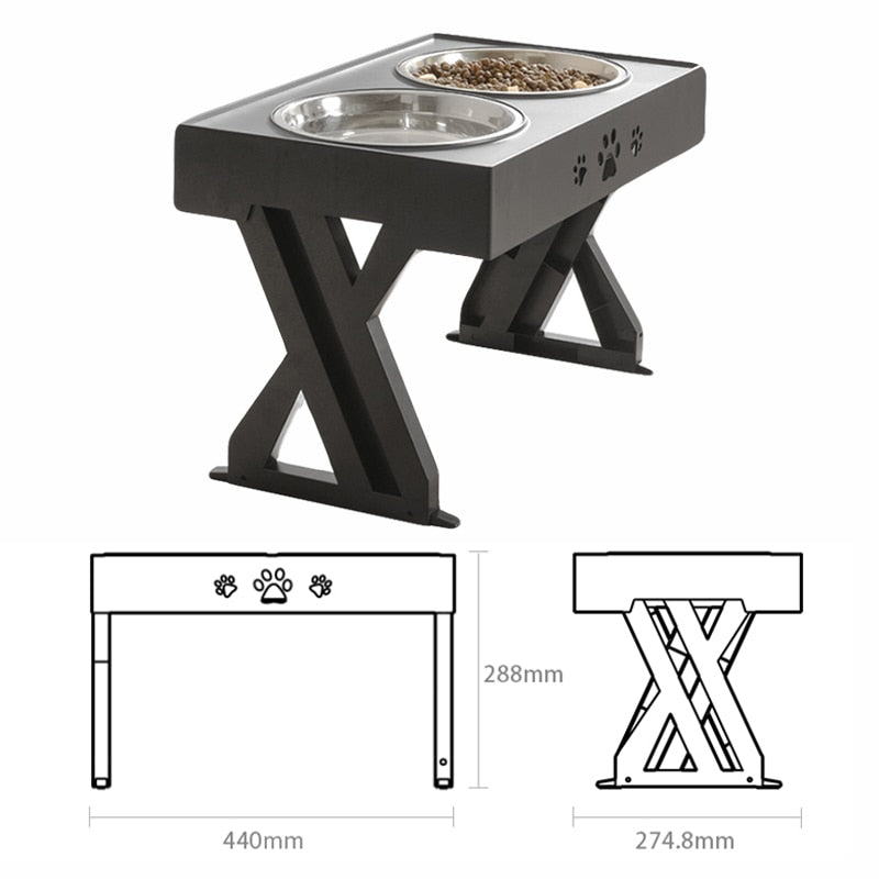 Double Elevated Adjustable Pet Feeder