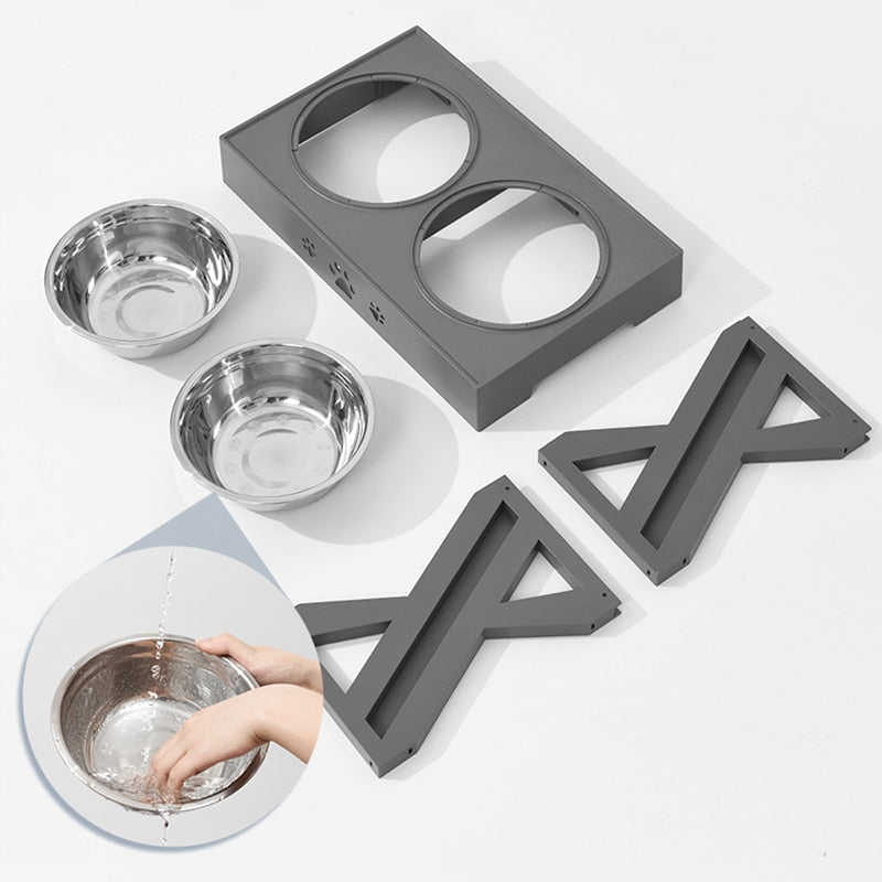 Double Elevated Adjustable Pet Feeder